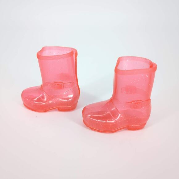 Unbranded Midcalf Height Salmon Pink See-Through Glitter Rainboots / Jellies GUC - Picture 8 of 15